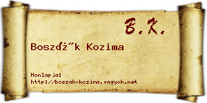 Boszák Kozima névjegykártya